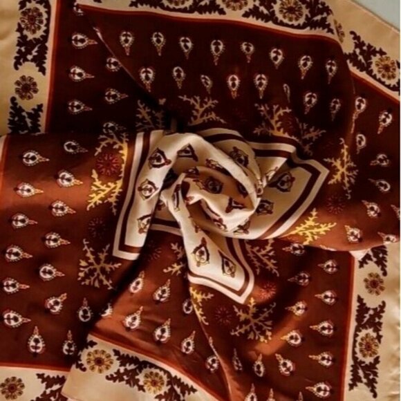 Unbranded Scarf Womens 26 x 26 inches Multicolor Paisley Floral Print Japan Boho - Picture 5 of 10